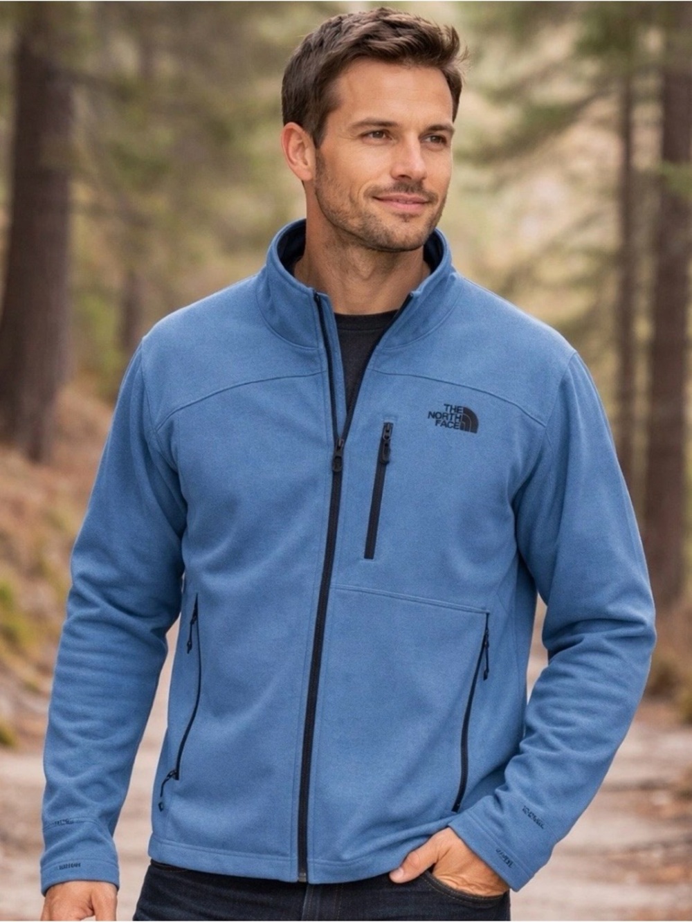 The North Face WindWall Soft Shell Jacket Mens XL Blue Full Zip Outdoor